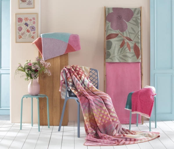 Biederlack Fransenplaid 'Happy Stripe' 130 x 170 cm Bunt